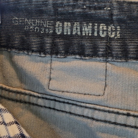VTG Gramicci Boot Cut Corduroy Pants Jeans Womens Sz 14 Gray Plaid Cuffs Cotton - Picture 10 of 16